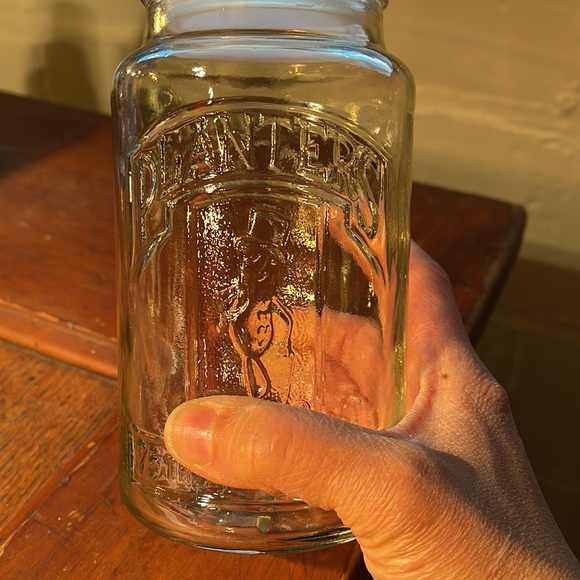 Set/3 Vintage octagon planters peanut jar, smaller jar with lid and can! - Picture 6 of 8